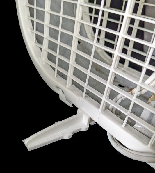 Fan with replacement foot installed