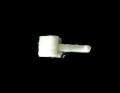 White thumb latch from side
